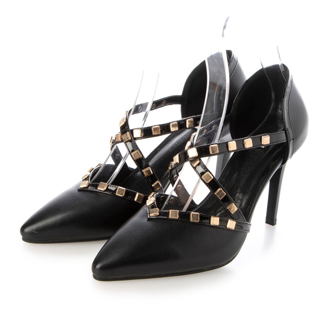 ♡ヒール9.5cm♡クロススタッズパンプス✨