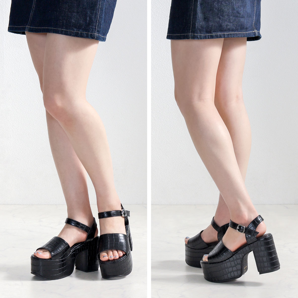 ＼♥10cmヒール♥／厚底アンクルストラップサンダル✨